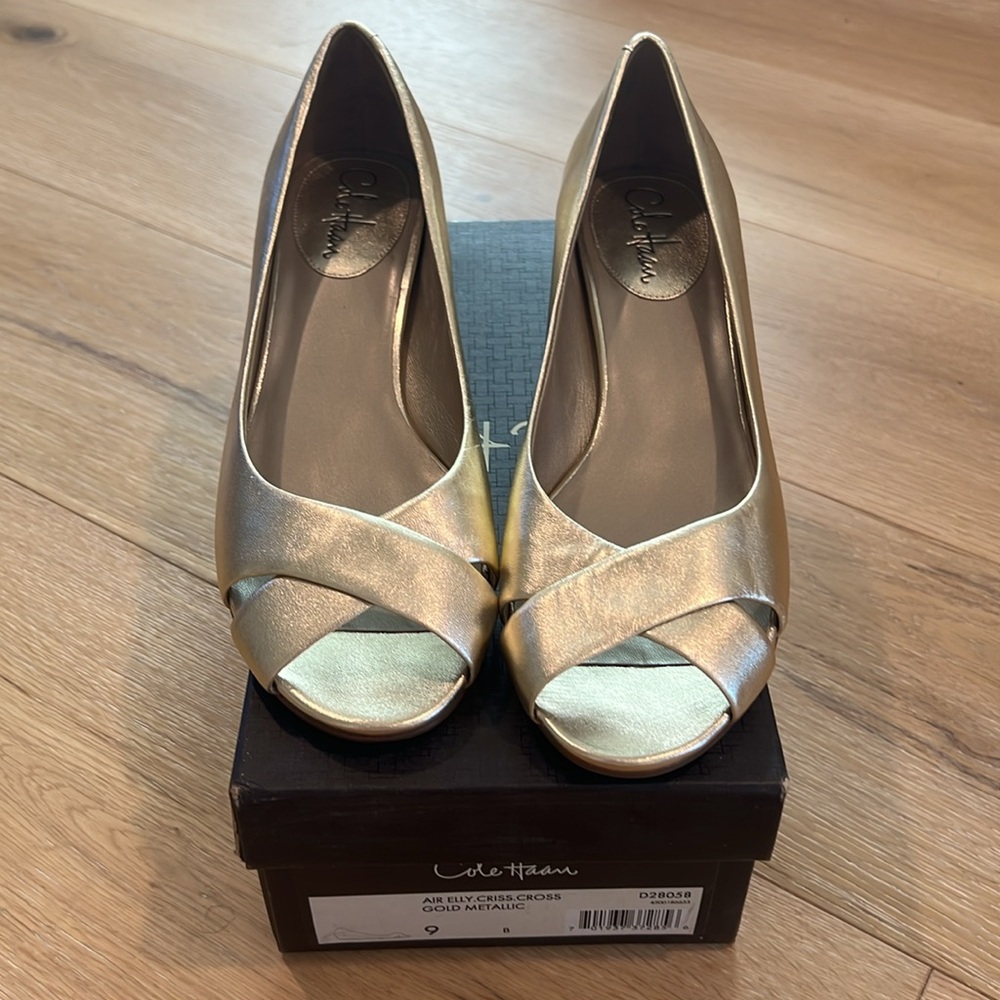 Cole Haan Gold Wedges